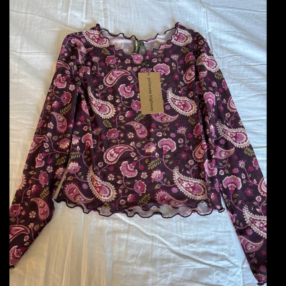 NWT Princess Highway mesh floral paisley top - Picture 2 of 3